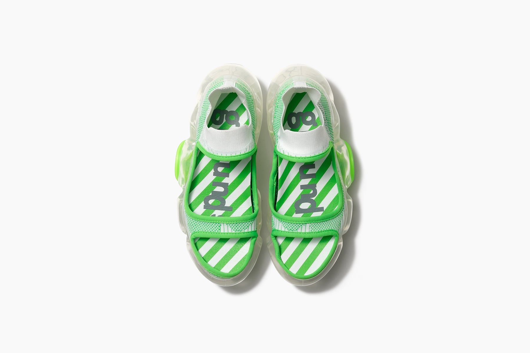 MOOPIE AS1 SANDAL - WHITE NEON GREEN / CLEAR (ムーピー エー
