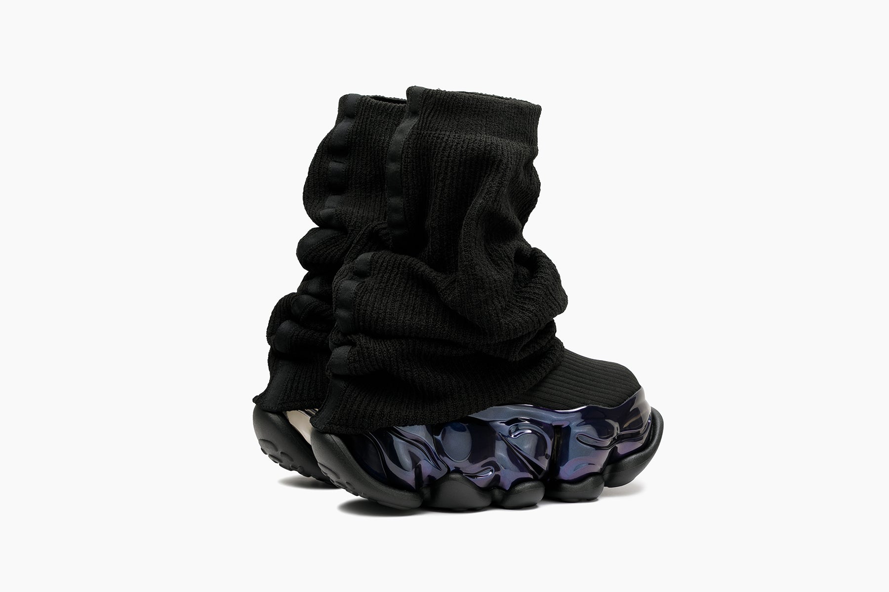 grounds SKYSCRAPER LOOSE SOCKS KNIT BLACK / BLACK AURORA