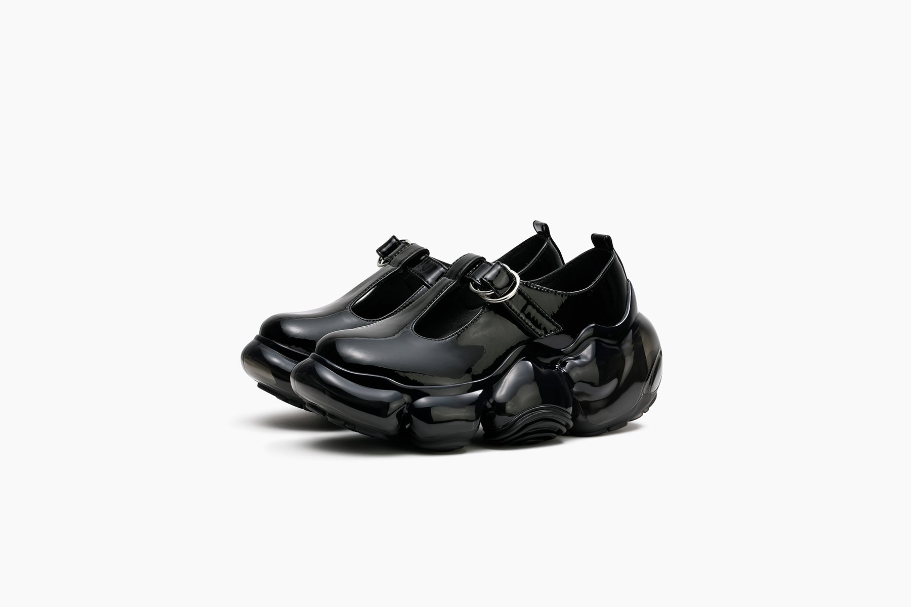 【grounds/ミキオサカベ】メリージェーン ローファー エナメル 24cm MOOPIE T MARY JANE - BLACK ENAMEL / BLACK (ムーピー ティー メリー