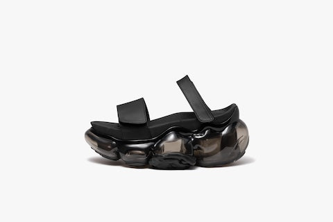 grounds MOOPIE LEATHER SANDAL BLACK / BLACK-side