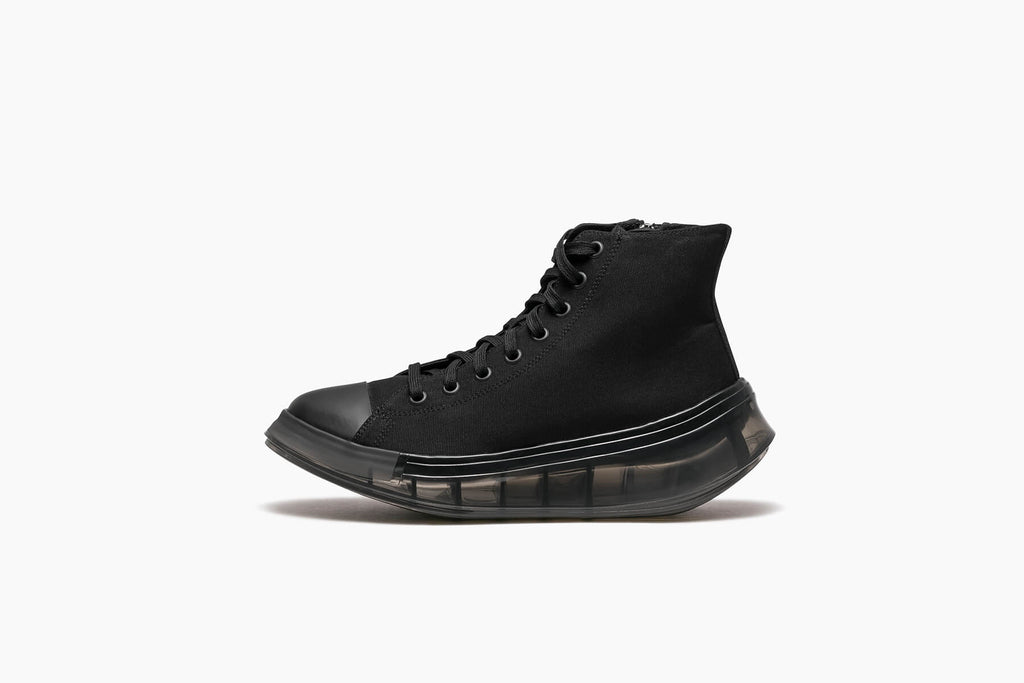 VORTEX HIGH CUT - BLACK CANVAS ZIP X BLACK(ボーテックス ハイカット キャンバス ジップ 黒)｜grounds 公式通販